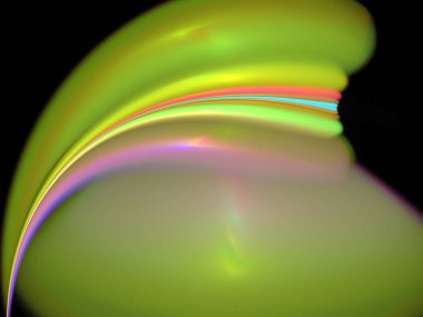 Siyah Renk Üzerine Bir Dijital Fraktal Resmi