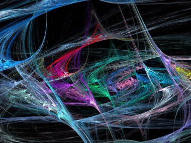 Siyah Renk Üzerine Bir Dijital Fraktal Resmi