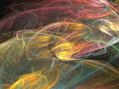 Siyah Renk Üzerine Bir Dijital Fraktal Resmi