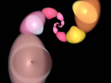 Siyah Renk Üzerine Bir Dijital Fraktal Resmi