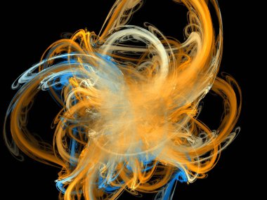 Siyah Renk Üzerine Bir Dijital Fraktal Resmi