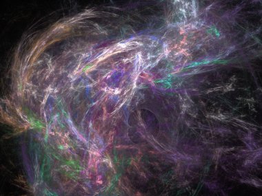 Siyah Renk Üzerine Bir Dijital Fraktal Resmi