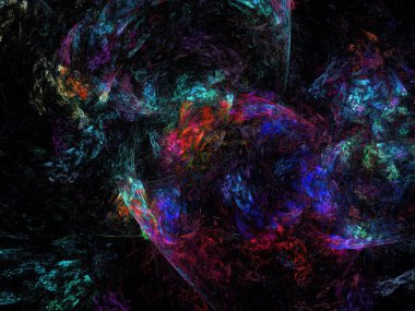 Siyah Renk Üzerine Bir Dijital Fraktal Resmi