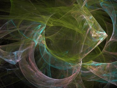 Siyah Renk Üzerine Bir Dijital Fraktal Resmi