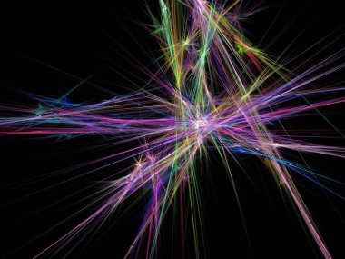 Siyah Renk Üzerine Bir Dijital Fraktal Resmi