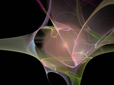 Siyah Renk Üzerine Bir Dijital Fraktal Resmi