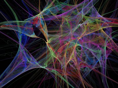 Siyah Renk Üzerine Bir Dijital Fraktal Resmi