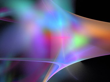 Siyah Renk Üzerine Bir Dijital Fraktal Resmi