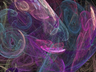 Siyah Renk Üzerine Bir Dijital Fraktal Resmi