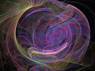 Siyah Renk Üzerine Bir Dijital Fraktal Resmi