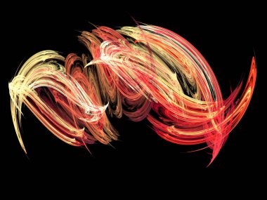 Siyah Renk Üzerine Bir Dijital Fraktal Resmi