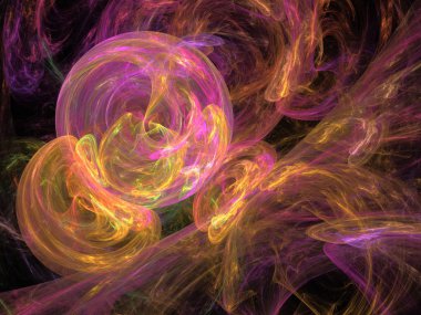 Siyah Renk Üzerine Bir Dijital Fraktal Resmi