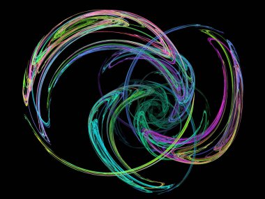 Siyah Renk Üzerine Bir Dijital Fraktal Resmi