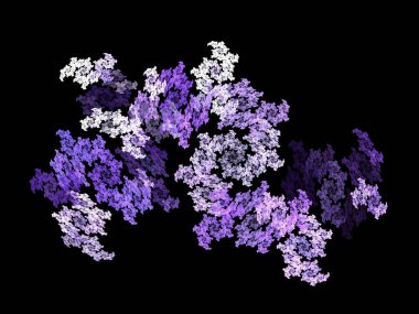Siyah Renk Üzerine Bir Dijital Fraktal Resmi