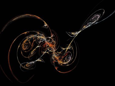 Siyah Renk Üzerine Bir Dijital Fraktal Resmi