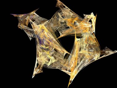 Siyah Renk Üzerine Bir Dijital Fraktal Resmi