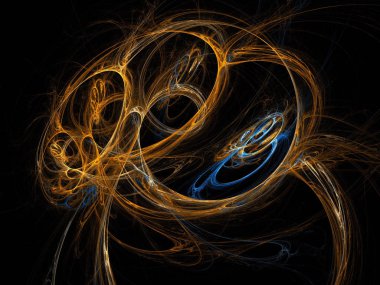 Siyah Renk Üzerine Bir Dijital Fraktal Resmi