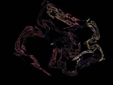 Siyah Renk Üzerine Bir Dijital Fraktal Resmi