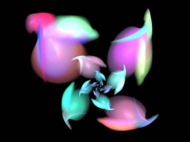 Siyah Renk Üzerine Bir Dijital Fraktal Resmi