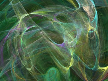 Siyah Renk Üzerine Bir Dijital Fraktal Resmi