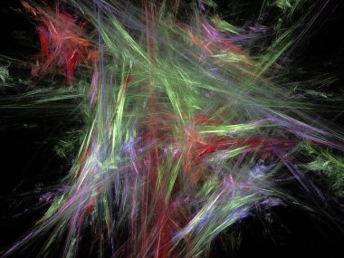 Siyah Renk Üzerine Bir Dijital Fraktal Resmi