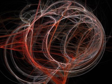 Siyah Renk Üzerine Bir Dijital Fraktal Resmi