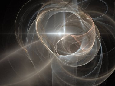 Siyah Renk Üzerine Bir Dijital Fraktal Resmi