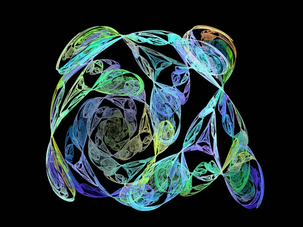 Siyah Renk Üzerine Bir Dijital Fraktal Resmi