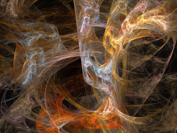 изображение одного цифрового фрактала на черном цвете