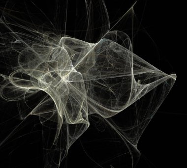 Siyah Renk Üzerine Bir Dijital Fraktal Resmi