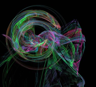 Siyah Renk Üzerine Bir Dijital Fraktal Resmi