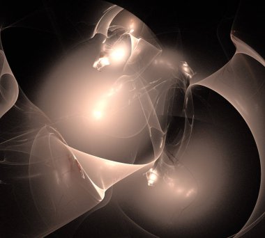 Siyah Renk Üzerine Bir Dijital Fraktal Resmi