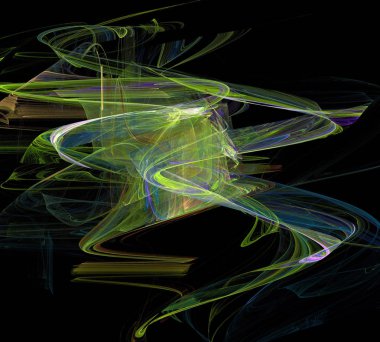 Siyah Renk Üzerine Bir Dijital Fraktal Resmi