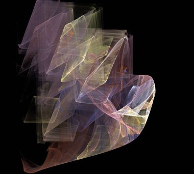 Siyah Renk Üzerine Bir Dijital Fraktal Resmi