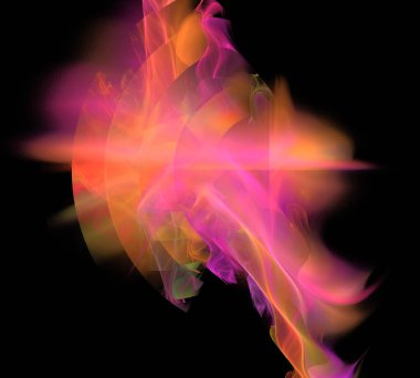 Siyah Renk Üzerine Bir Dijital Fraktal Resmi