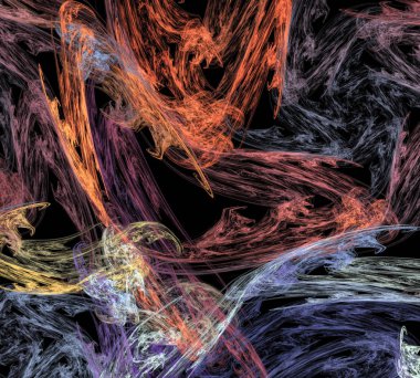 Siyah Renk Üzerine Bir Dijital Fraktal Resmi