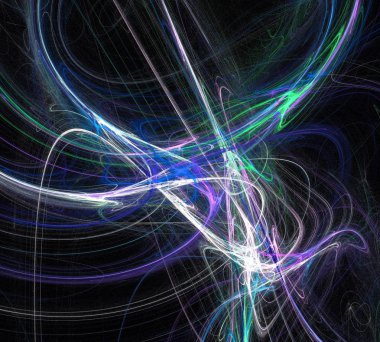 Siyah Renk Üzerine Bir Dijital Fraktal Resmi