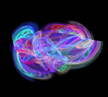 Siyah Renk Üzerine Bir Dijital Fraktal Resmi