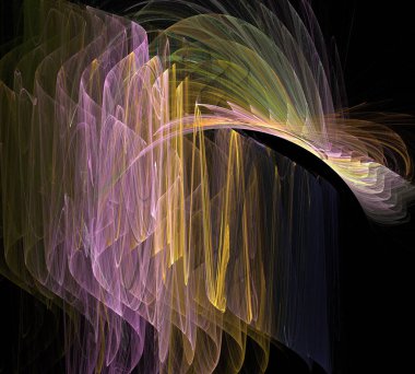 Siyah Renk Üzerine Bir Dijital Fraktal Resmi