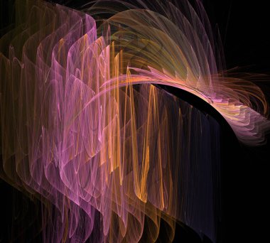 Siyah Renk Üzerine Bir Dijital Fraktal Resmi