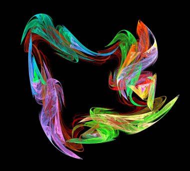 Siyah Renk Üzerine Bir Dijital Fraktal Resmi