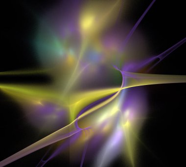 Siyah Renk Üzerine Bir Dijital Fraktal Resmi