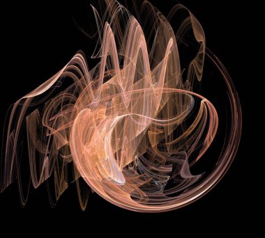 Siyah Renk Üzerine Bir Dijital Fraktal Resmi