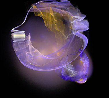 Siyah Renk Üzerine Bir Dijital Fraktal Resmi