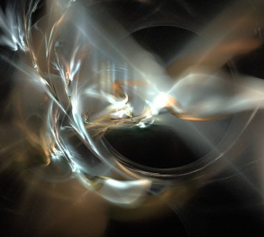 Siyah Renk Üzerine Bir Dijital Fraktal Resmi