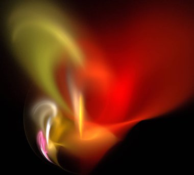 Siyah Renk Üzerine Bir Dijital Fraktal Resmi