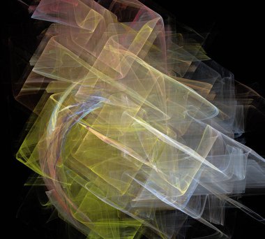 Siyah Renk Üzerine Bir Dijital Fraktal Resmi