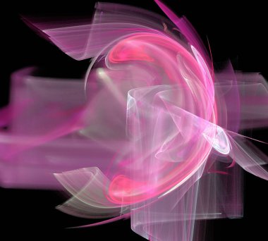 Siyah Renk Üzerine Bir Dijital Fraktal Resmi