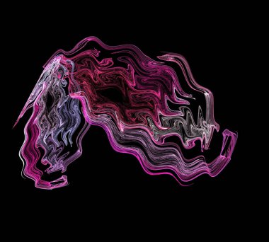 Siyah Renk Üzerine Bir Dijital Fraktal Resmi