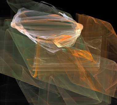 Siyah Renk Üzerine Bir Dijital Fraktal Resmi